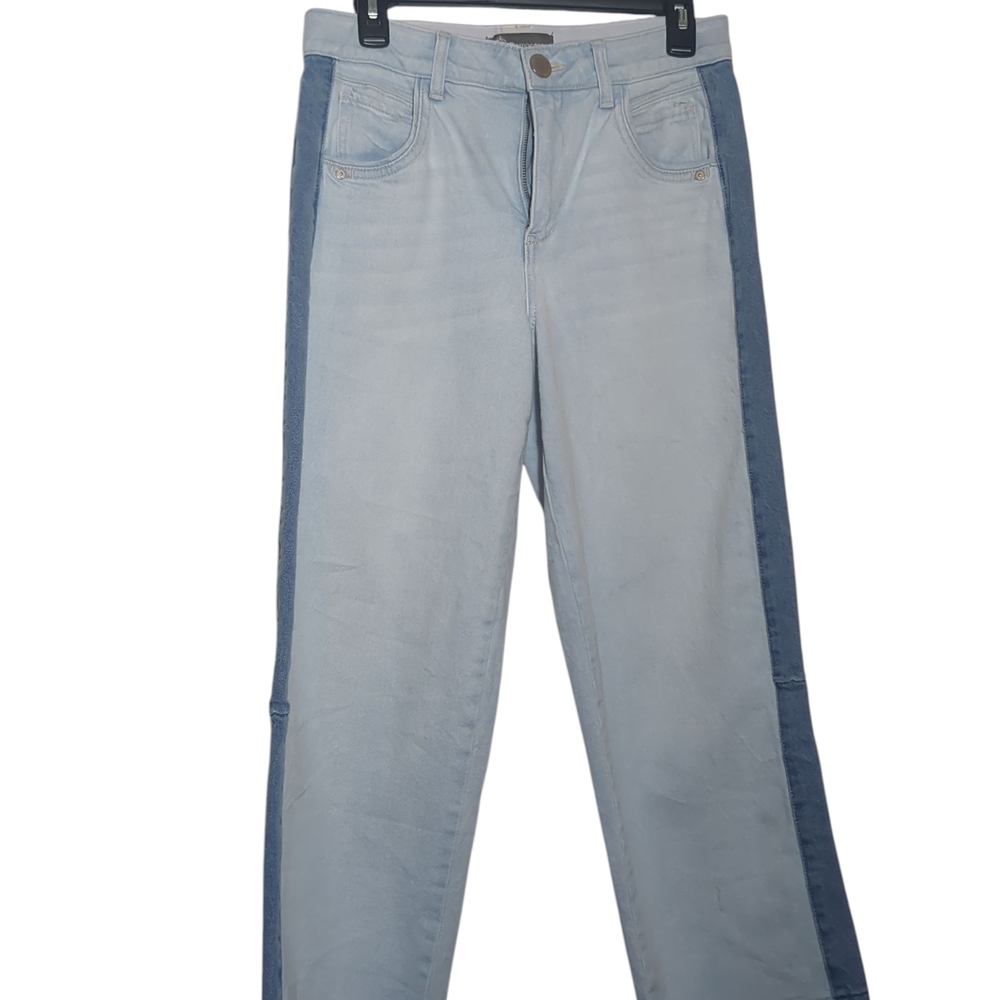 Democracy size 6 "AB" Technology Two-Tone Wide Leg Jeans High Rise Casual Scandi